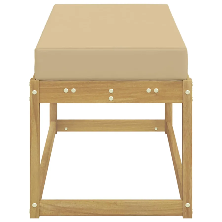 Banc de Jardin Blanc 115 x 43 x 45 cm Bois d'Acacia Massif - 4