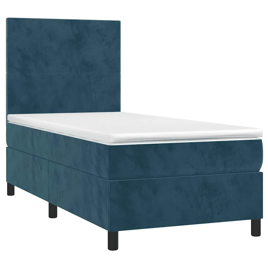 Sommier à lattes de lit avec matelas Bleu foncé 90x190 cm - 3