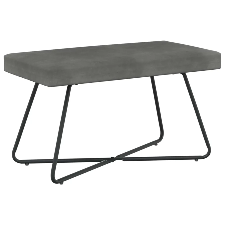 banc Gris foncé 80 x 40 x 45 cm Velours - 2