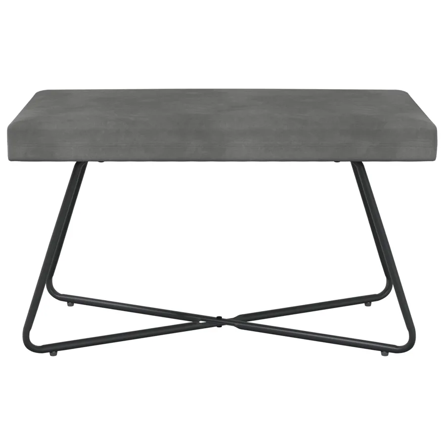 banc Gris foncé 80 x 40 x 45 cm Velours - 5