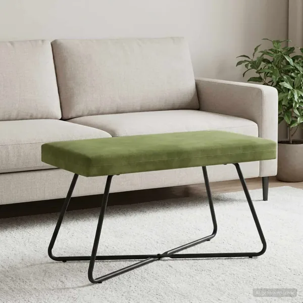 banc Vert clair 80 x 40 x 45 cm Velours