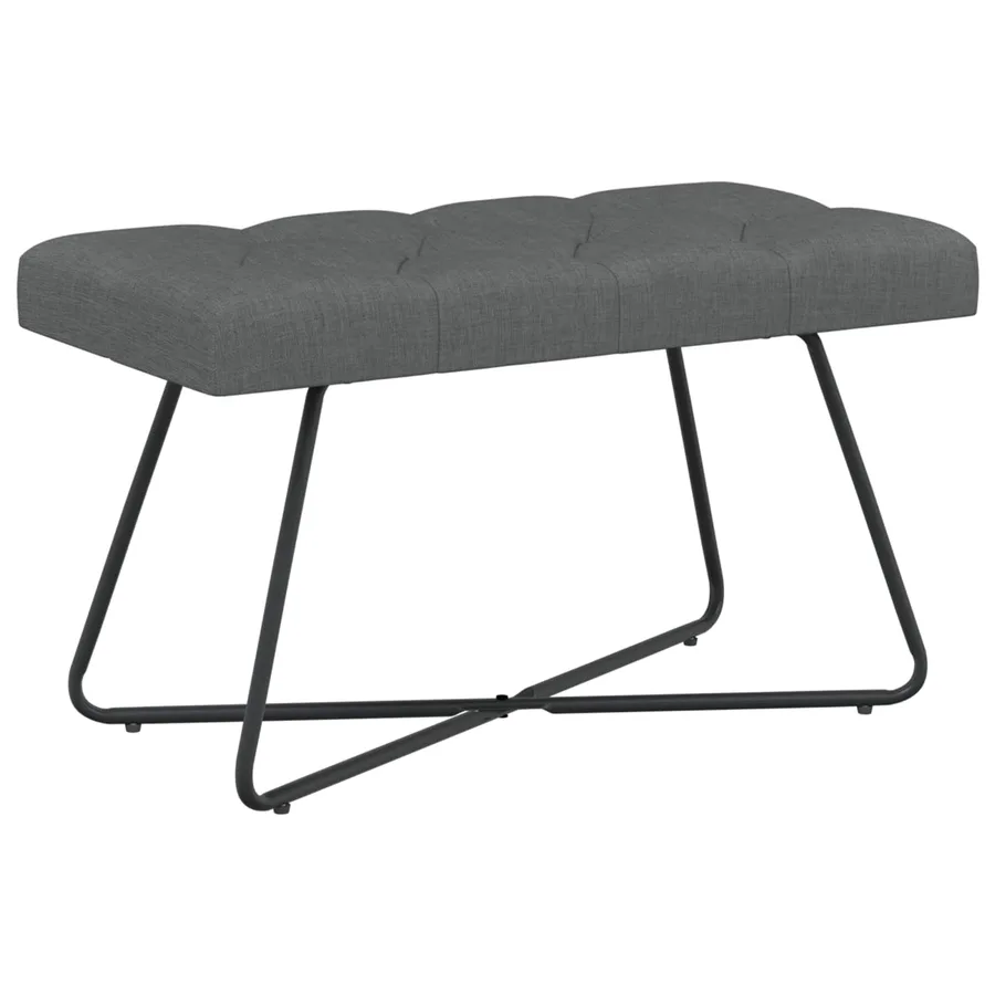 Banc avec capitonnage bouton Gris foncé 80 x 40 x 46 cm Tissu - 2