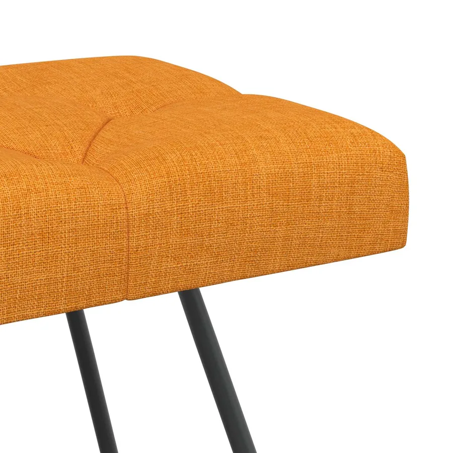 Banc avec capitonnage bouton Jaune foncé 80 x 40 x 46 cm Tissu - 6