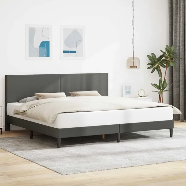 Cadre de lit Gris foncé 180 x 200 cm Tissu en velours côtelé