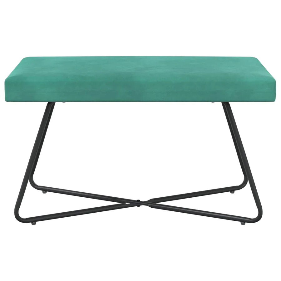 banc Turquoise 80 x 40 x 45 cm Velours - 5