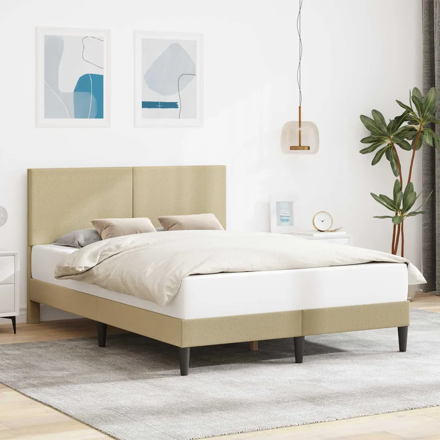 Cadre de lit avec tête de lit Gris Vert Clair 120 x 200 cm