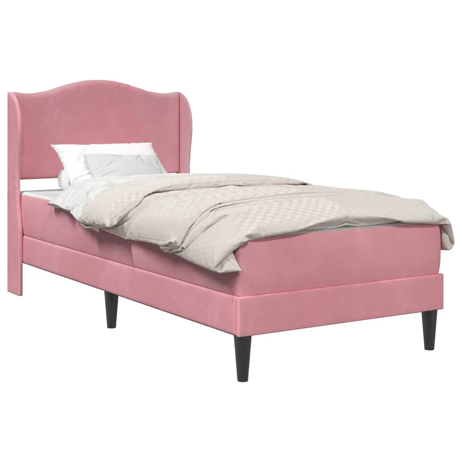 Cadre de lit avec tête de lit Rose 80 x 200 cm Velours - 2