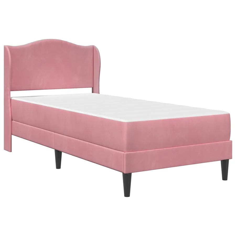 Cadre de lit avec tête de lit Rose 80 x 200 cm Velours - 3