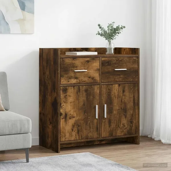 Buffet Chêne fumé 75 x 36 x 80 cm Bois d'ingénierie