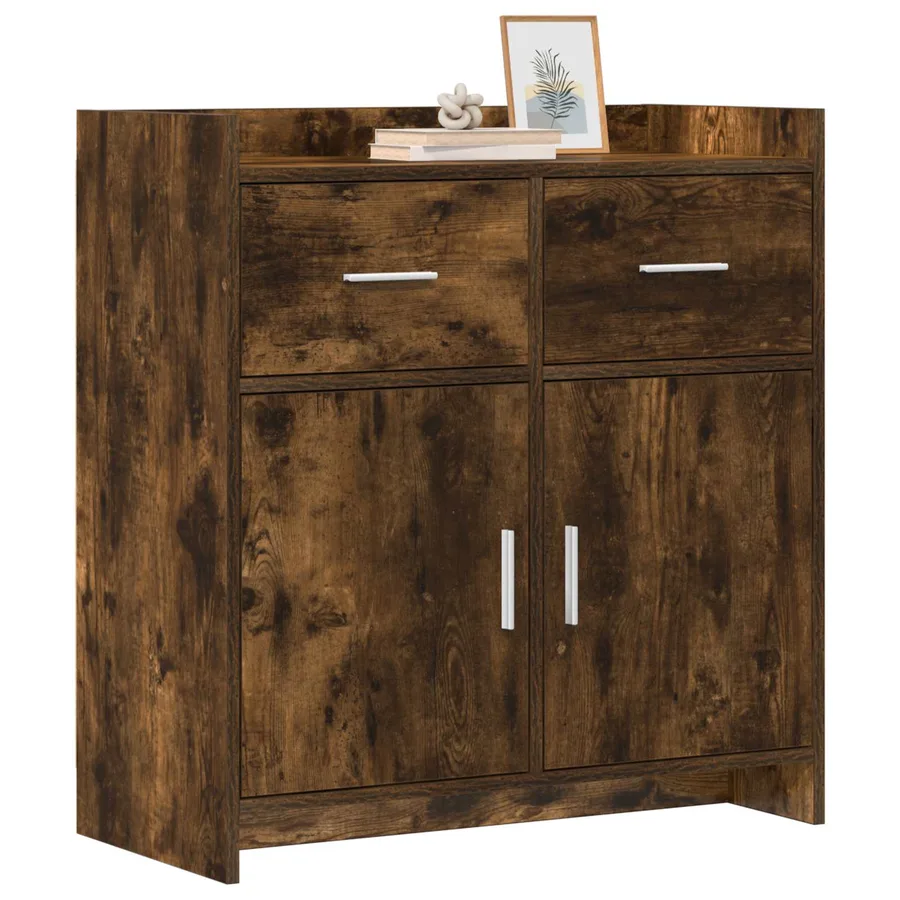 Buffet Chêne fumé 75 x 36 x 80 cm Bois d'ingénierie - 3