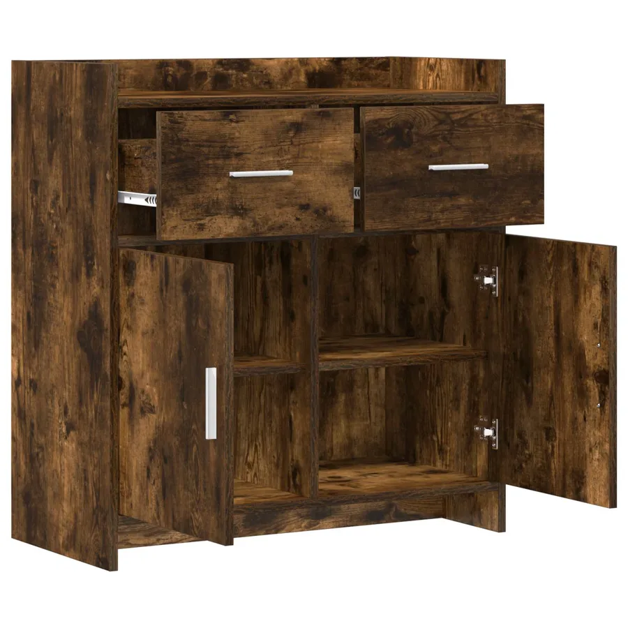 Buffet Chêne fumé 75 x 36 x 80 cm Bois d'ingénierie - 4