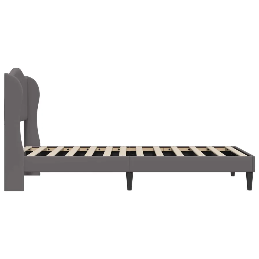 Cadre de lit avec tête de lit Gris 90 x 190 cm Simili cuir - 5