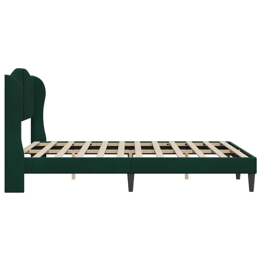Cadre de lit avec tête de lit Vert foncé 120 x 200 cm Velours - 5