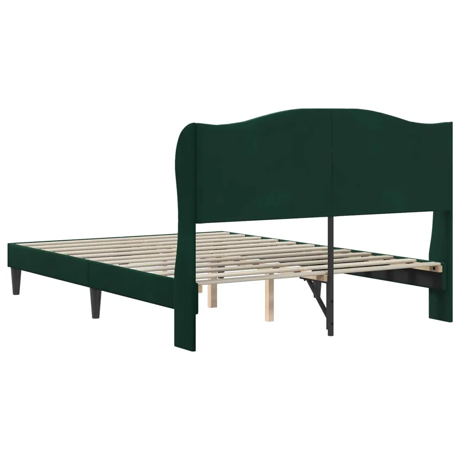Cadre de lit avec tête de lit Vert foncé 120 x 200 cm Velours - 6