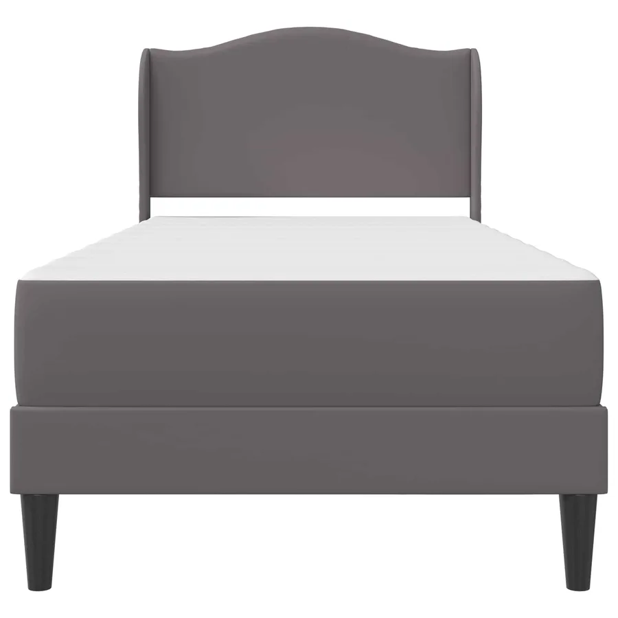 Cadre de lit avec tête de lit Gris 90 x 190 cm Simili cuir - 6