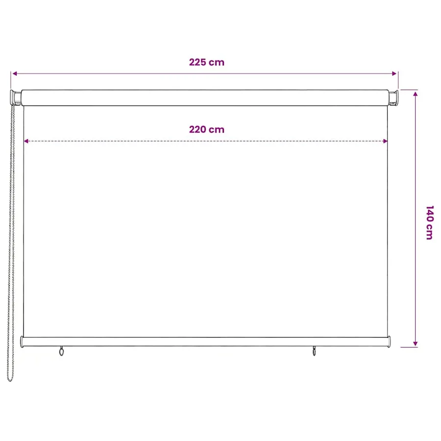 Store roulant d'extérieur 225 (l) x 140 (H) cm couleur terre cuite HDPE - 6