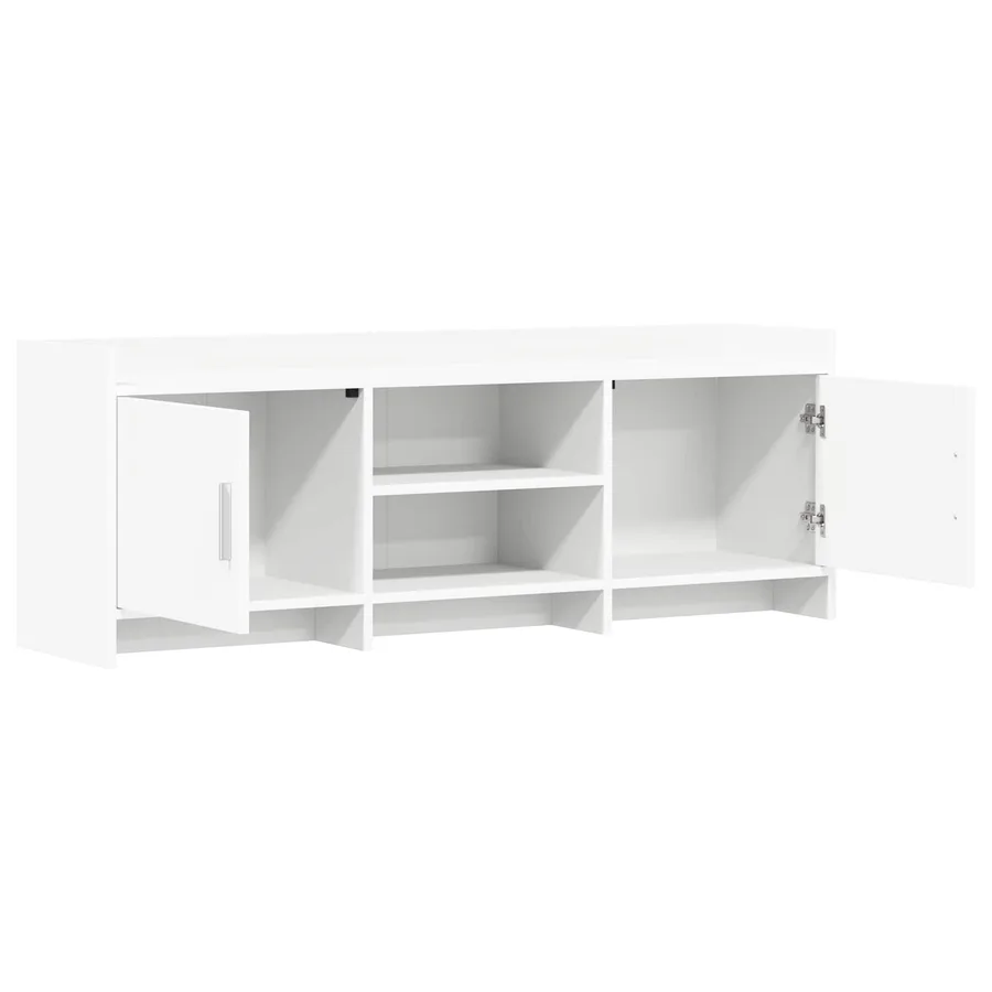 Meuble TV 130 x 33 x 47 cm Blanc Bois d'ingénierie - 4