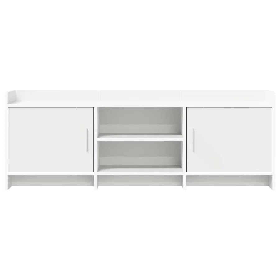 Meuble TV 130 x 33 x 47 cm Blanc Bois d'ingénierie - 5