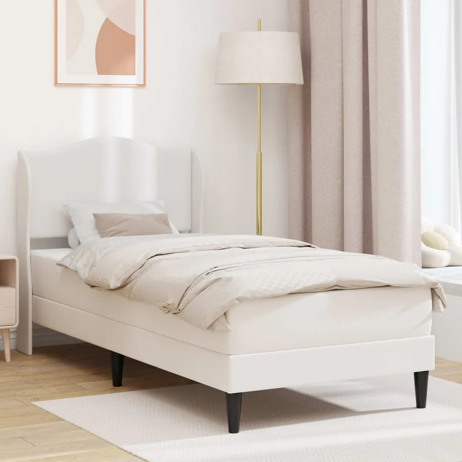 Cadre de lit avec tête de lit Blanc 90 x 200 cm Simili cuir