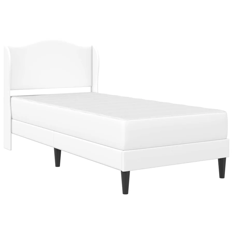 Cadre de lit avec tête de lit Blanc 90 x 200 cm Simili cuir - 3