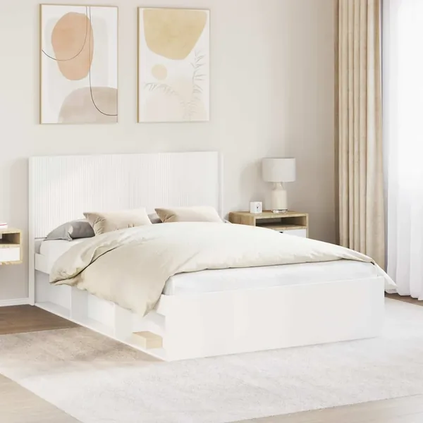 Tête de lit Blanc Bois d'ingénierie