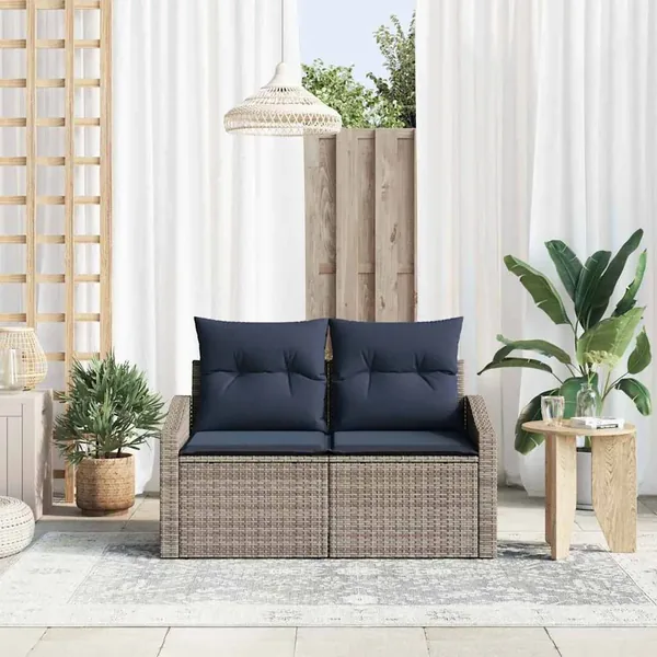 Canapé de jardin Gris 123 x 62 x 69 cm polyrotin
