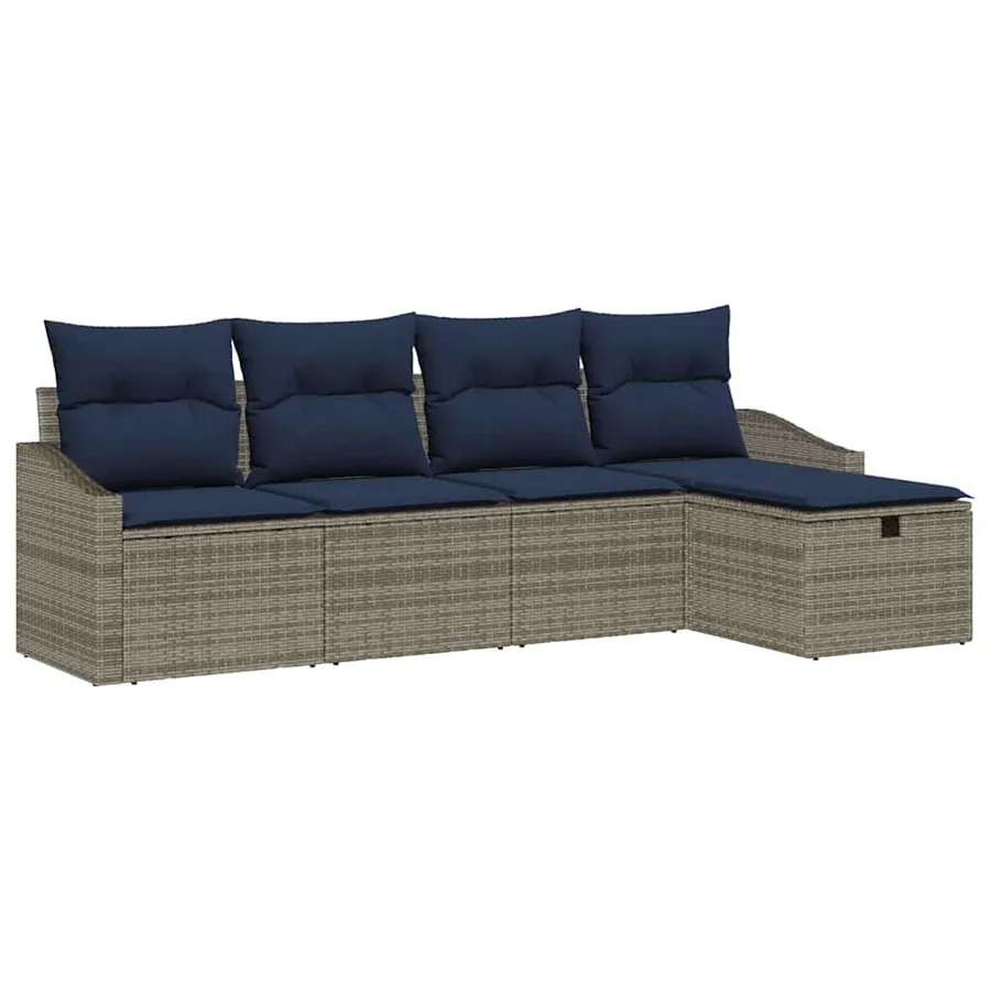 Ensemble de Canapés avec coussin 5 pcs polyrotin - 2