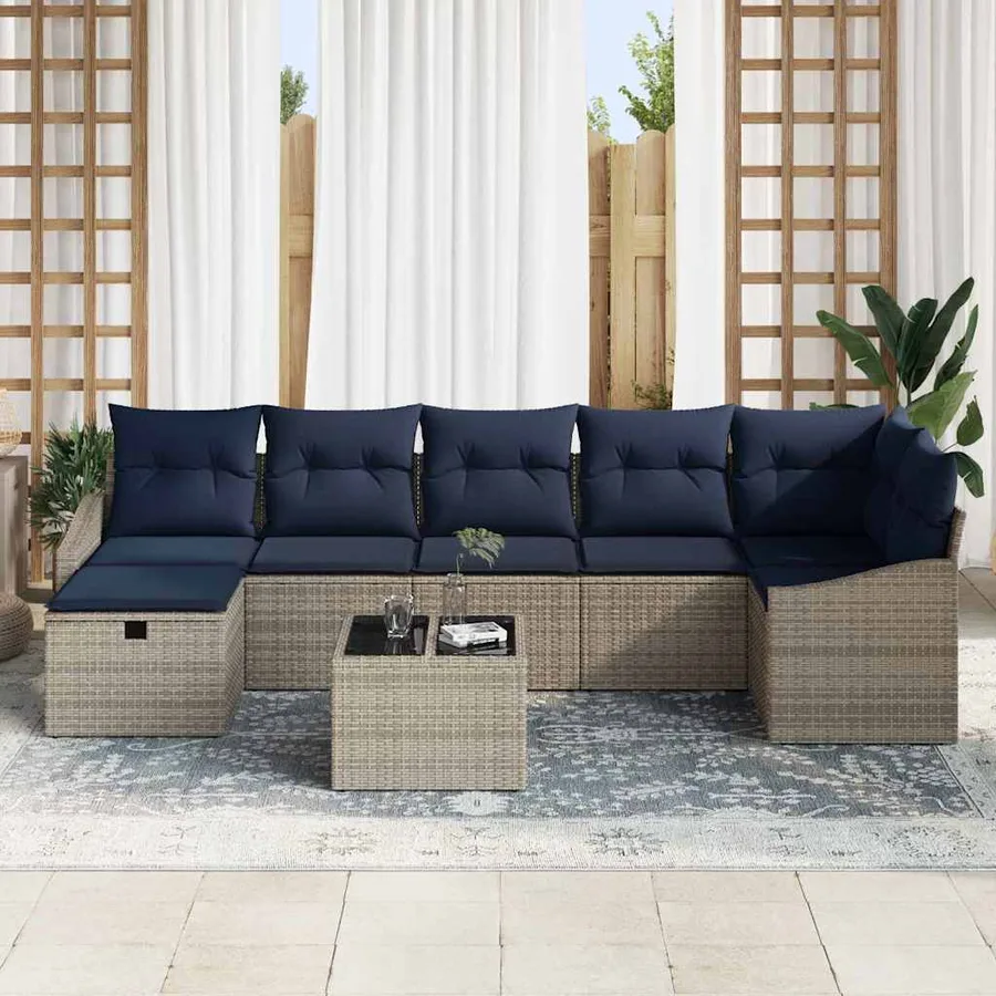 Ensemble de Canapés avec coussin 5 pcs polyrotin - 3