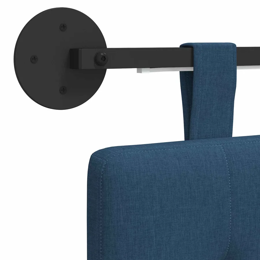 Tête de lit suspendue Avec lumière LED Bleu Tissu - 8
