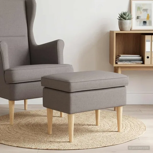 Pouf Taupe 55 x 35 x 41 cm