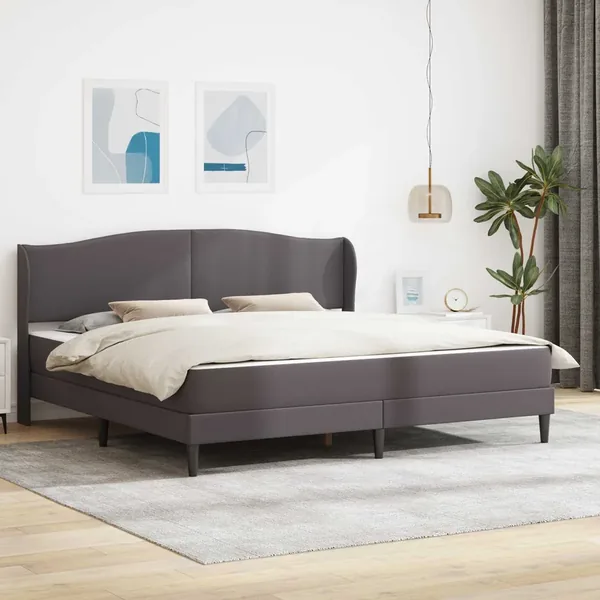 Cadre de lit avec tête de lit Gris 180 x 200 cm Simili cuir