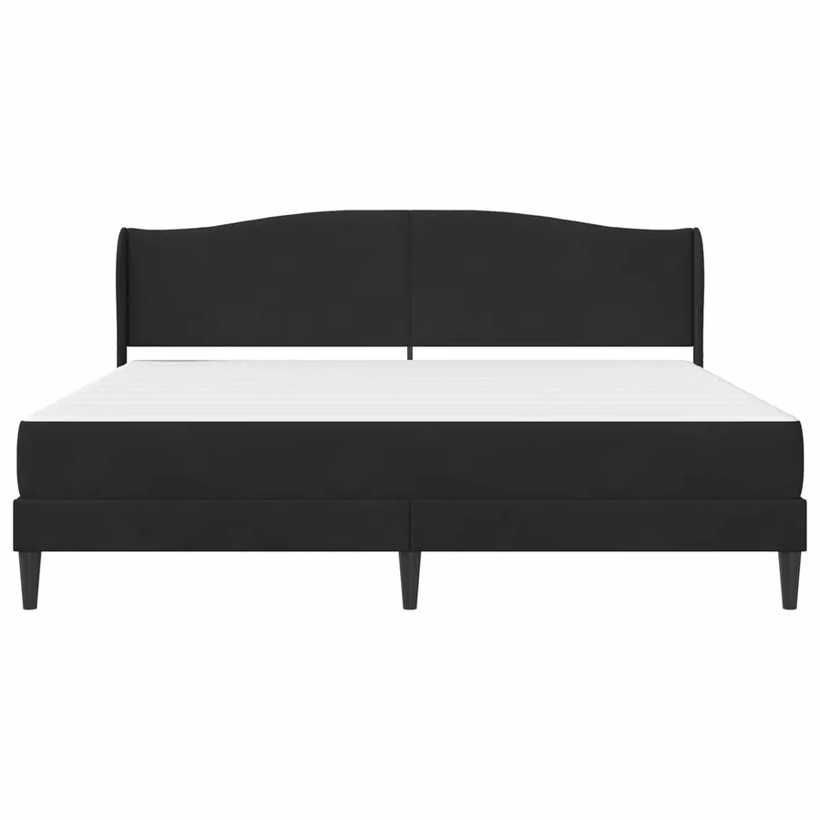 Cadre de lit avec tête de lit Noir 200 x 200 cm Velours - 6