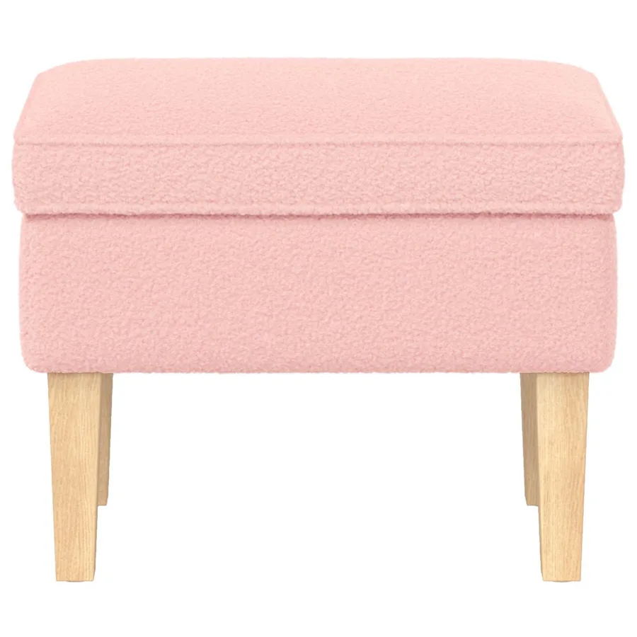 Pouf Rose 55 x 35 x 41 cm Bouclé - 3