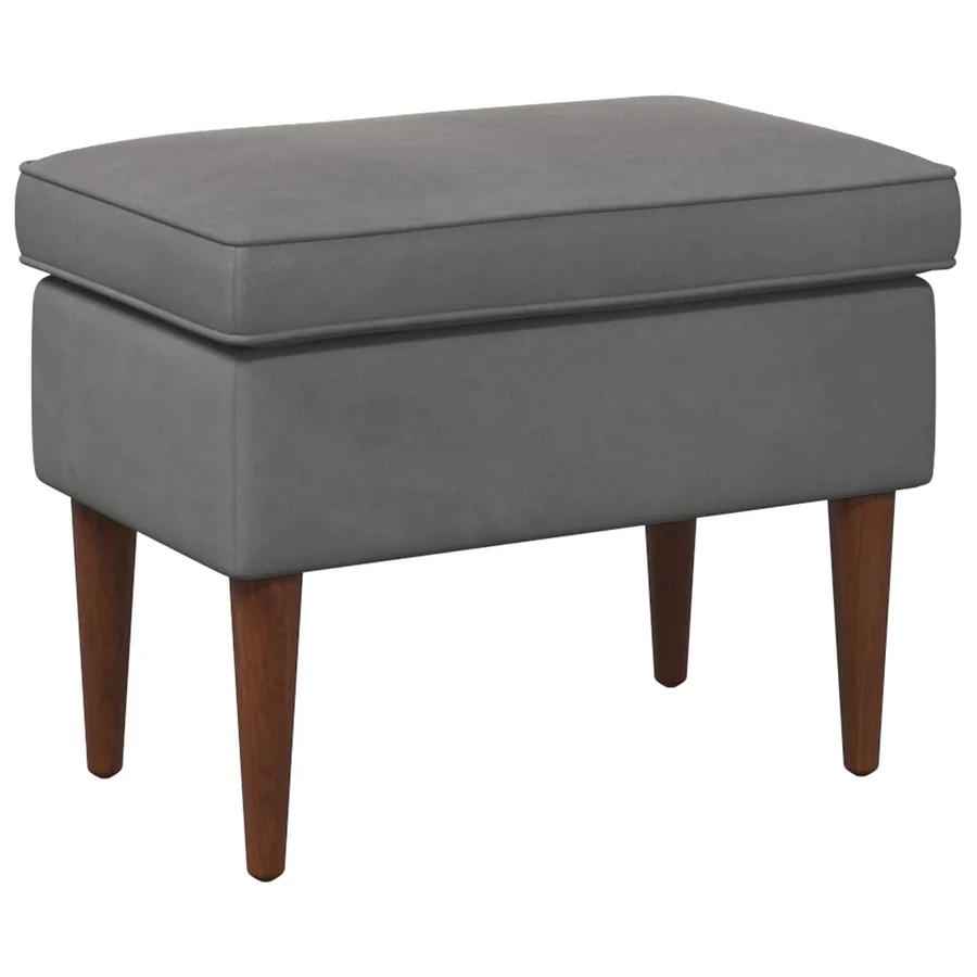 Pouf Gris foncé 55 x 35 x 41 cm Velours - 2