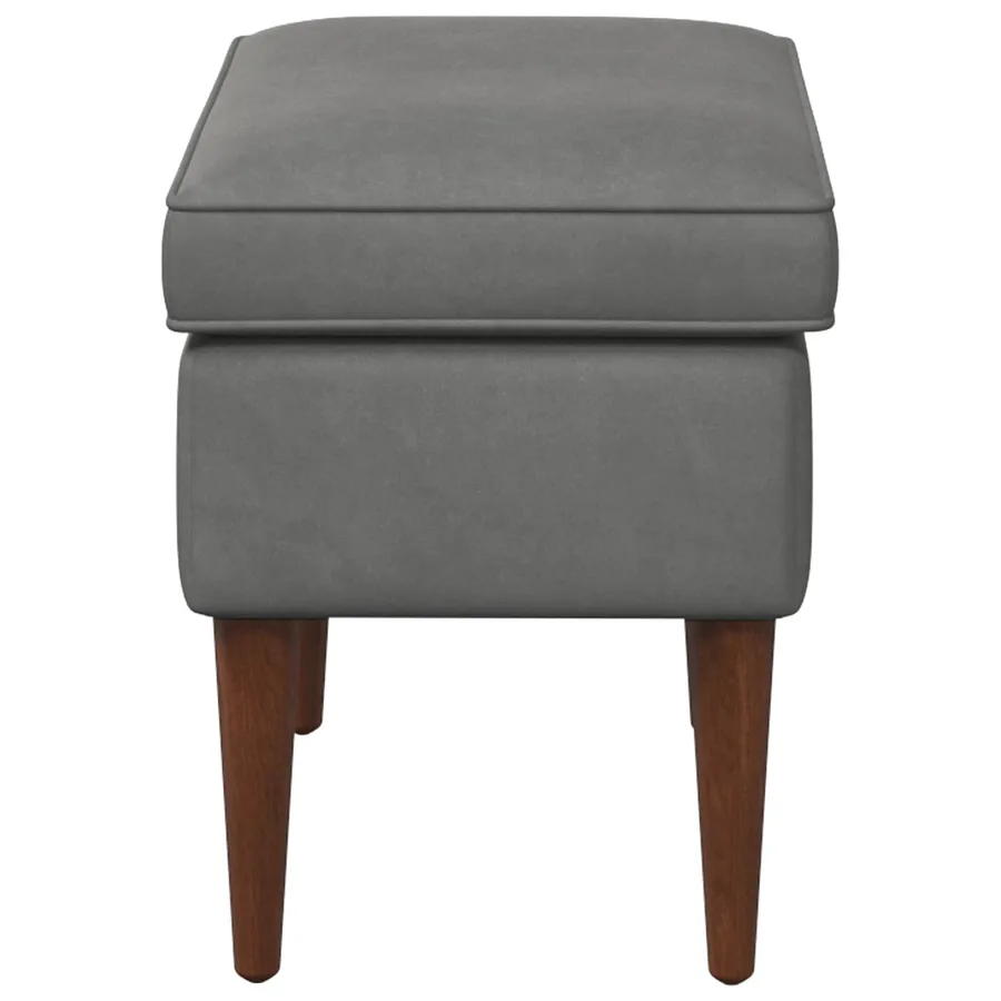 Pouf Gris foncé 55 x 35 x 41 cm Velours - 4