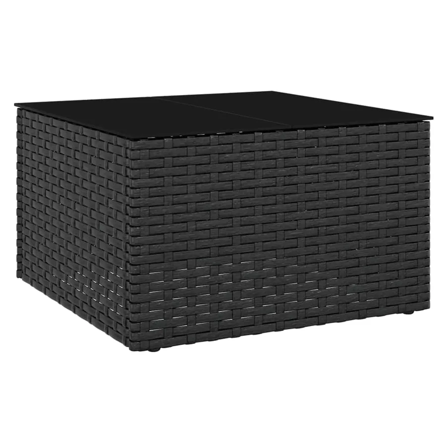 Salon de jardin 2 pcs avec coussins Noir Résine tressée - 8