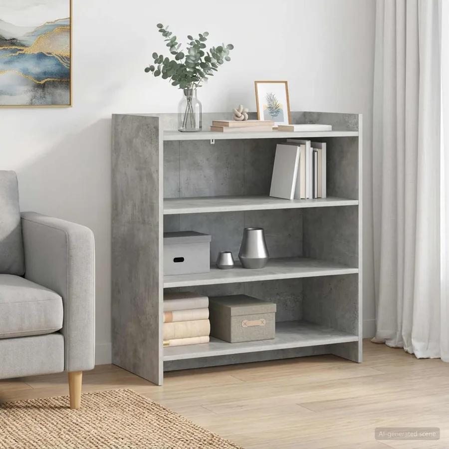 Buffet Gris béton 75 x 36 x 80 cm Bois d'ingénierie