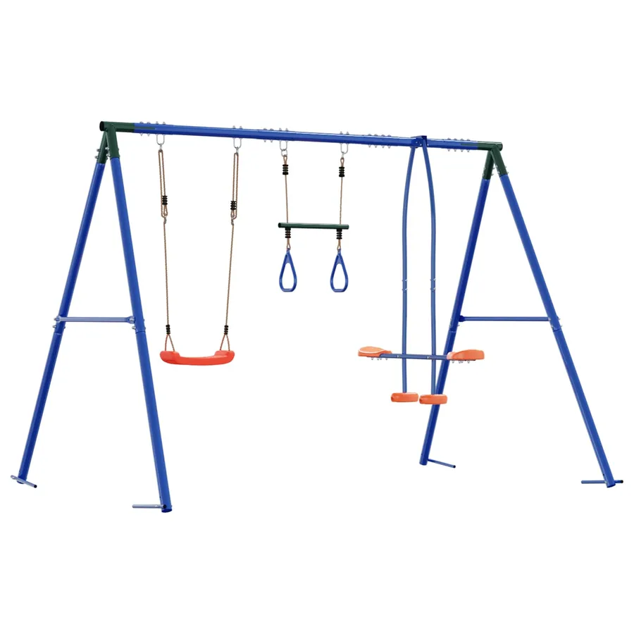 Ensemble de balançoires d'extérieur Multicolore Acier et PE - 6