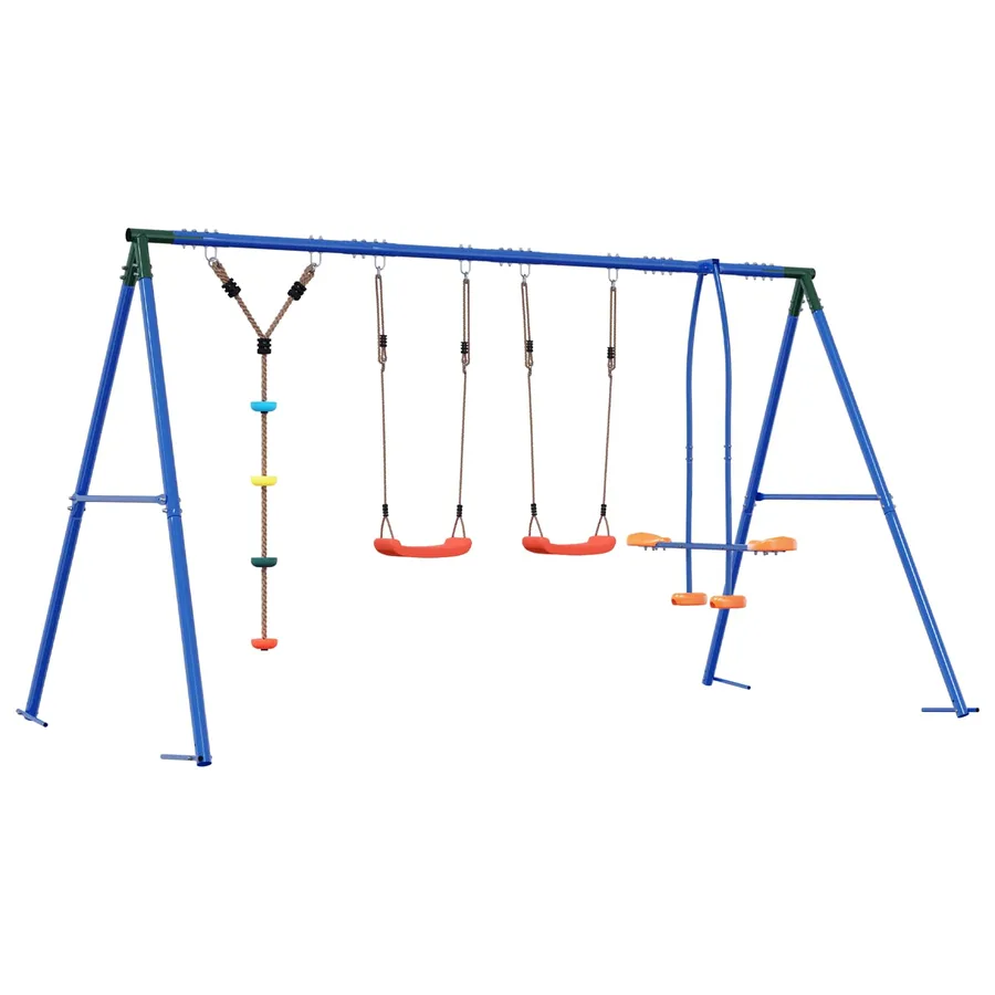 Ensemble de balançoires d'extérieur Multicolore Acier et PE - 6