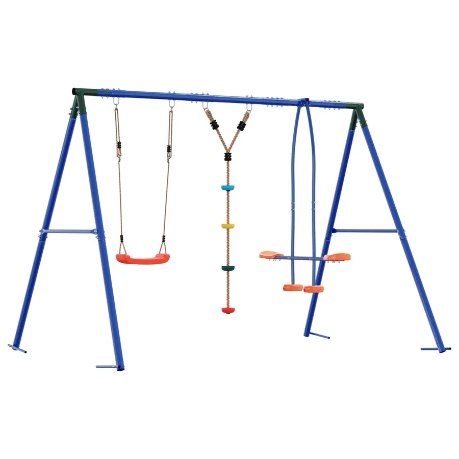 Ensemble de balançoires d'extérieur Multicolore Acier et PE - 6