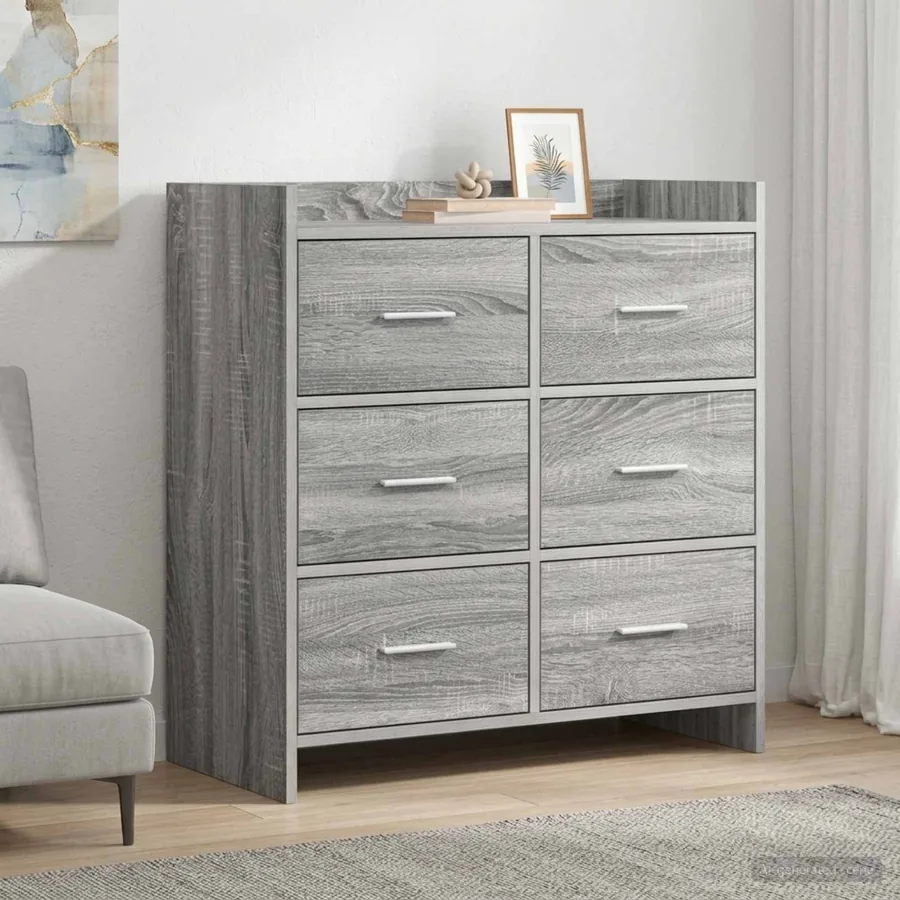 Buffet Sonoma gris 75 x 33 x 80 cm Bois d'ingénierie