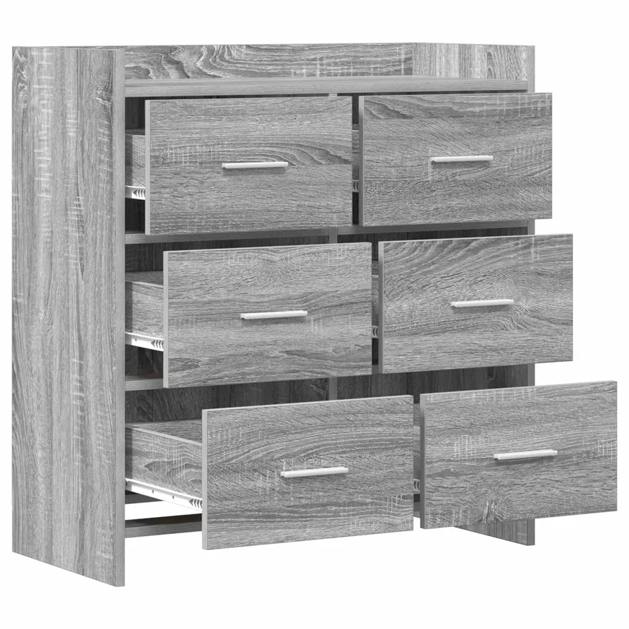 Buffet Sonoma gris 75 x 33 x 80 cm Bois d'ingénierie - 4