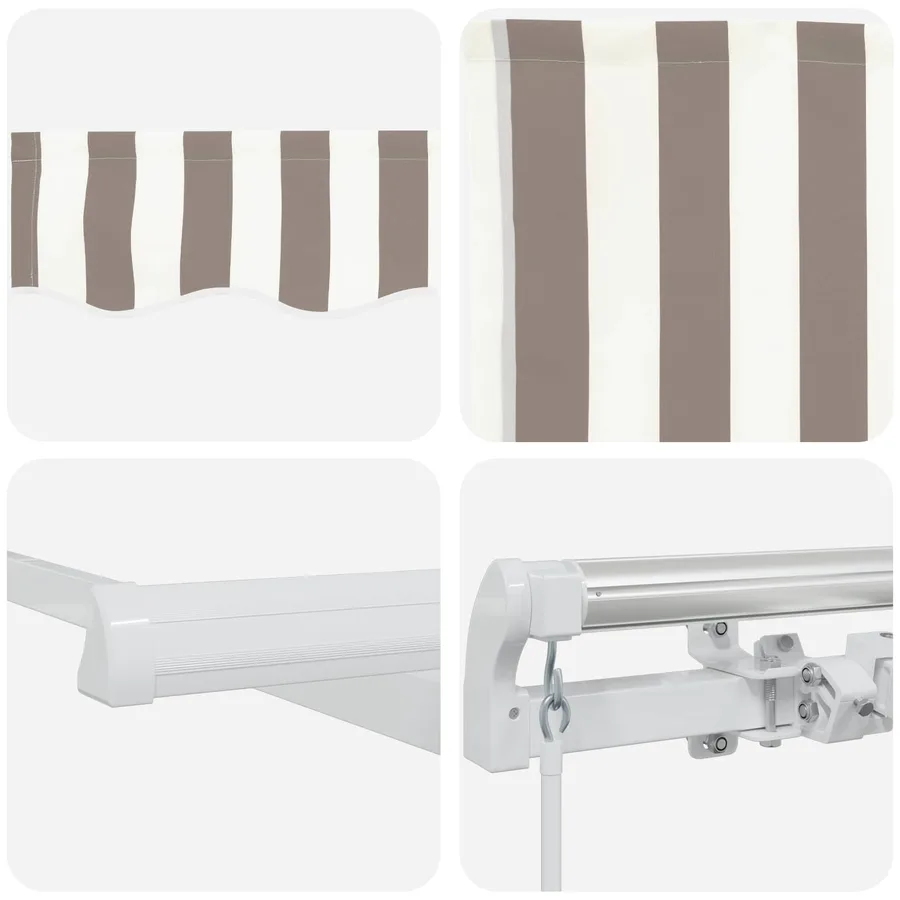 Auvent rétractable Gris clair et blanc 4 × 3 m - 4