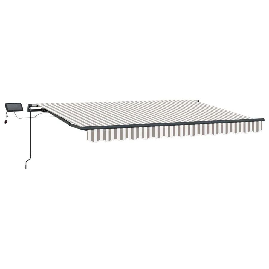 Auvent rétractable Gris clair et blanc 400 × 300 cm - 2