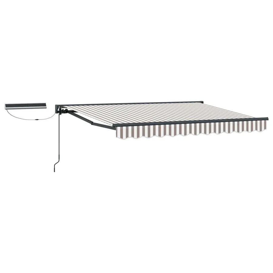 Auvent rétractable électrique Gris clair et blanc 4 × 3 m - 2