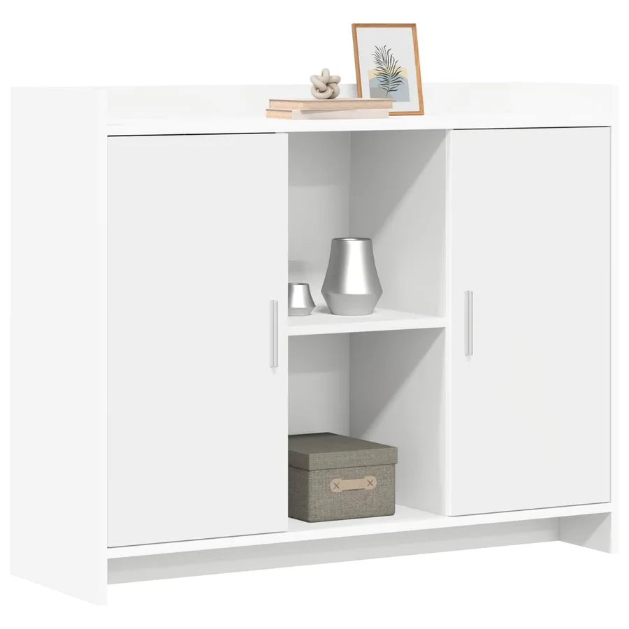 Buffet Blanc 98,5 x 33 x 80 cm Bois d'ingénierie - 3