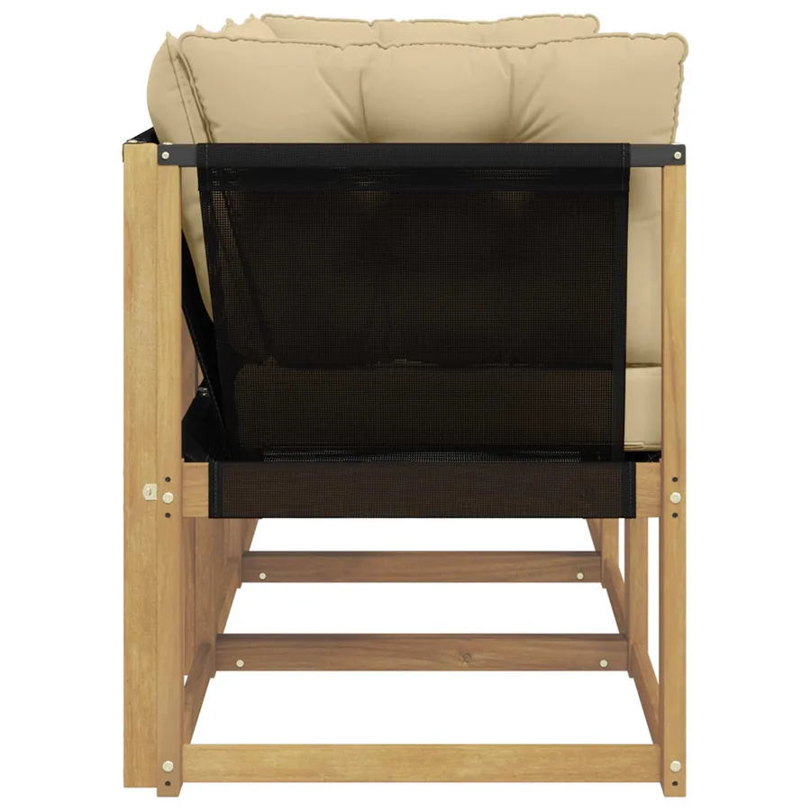 Canapé d’extérieur milieu et coin avec coussin 3 Pièce Blanc - 6