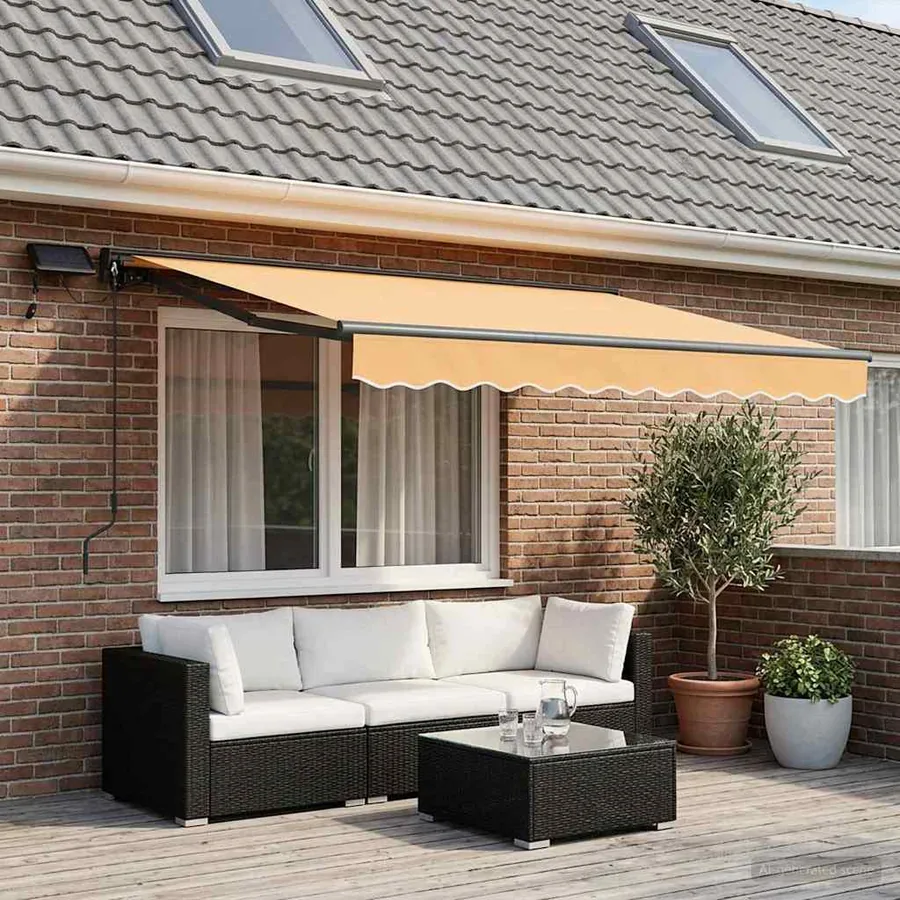 Cadre de store manuel avec LEDs Sable 3 x 2,5 m