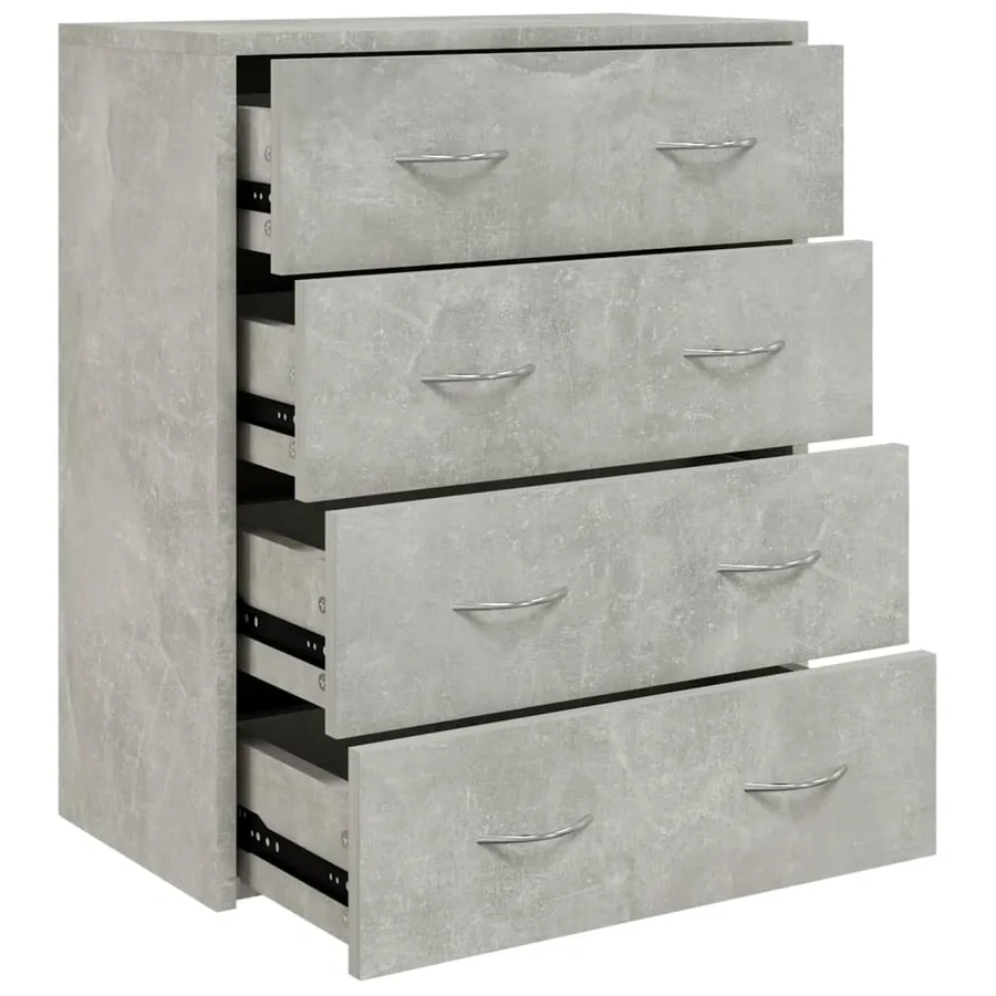Buffet avec 4 tiroirs 60x30,5x71 cm Gris béton - 2