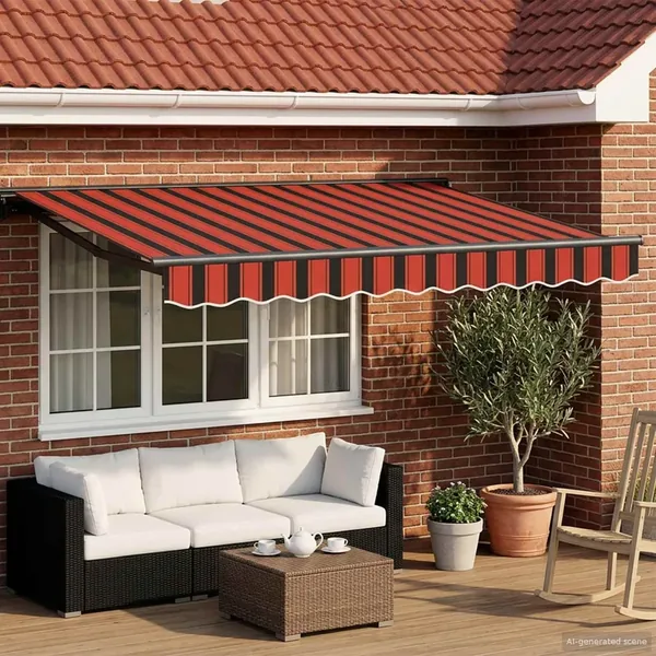 Auvent rétractable électrique Orange, Noir, Anthracite 3 x 2 m